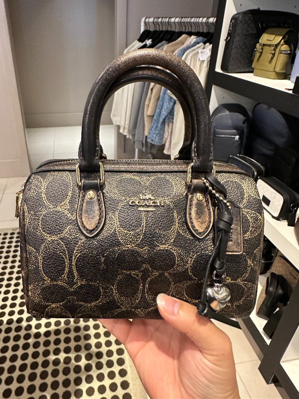 NWT! Coach CDY29 Mini Rowan Crossbody Bag In Loved Signature Canvas With Charms
